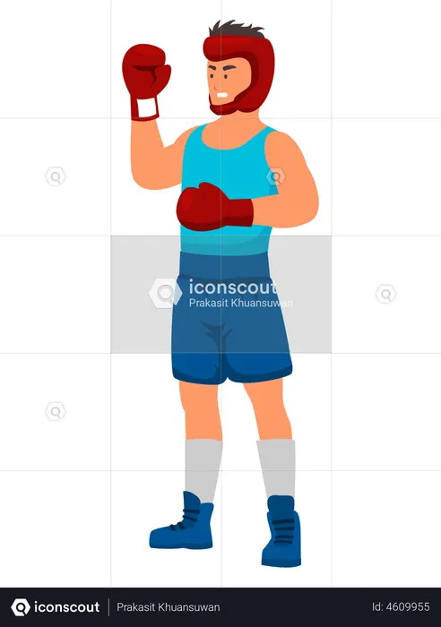 Young boxer  Illustration
