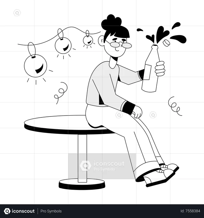 Young boy is celebrating party  Illustration