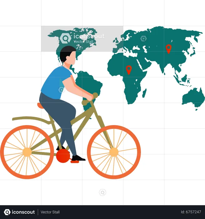 Young boy riding bicycle  Illustration