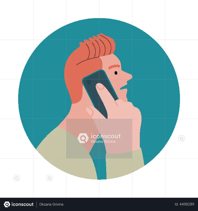 Young boy talking on phone  Illustration