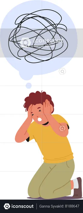 Young Boy With Autism Battles Depression  Illustration