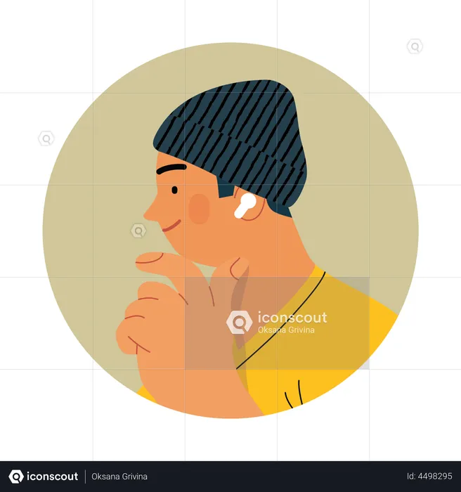 Young boy with cap  Illustration