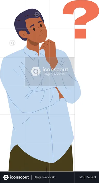 Young businessman having question  Illustration