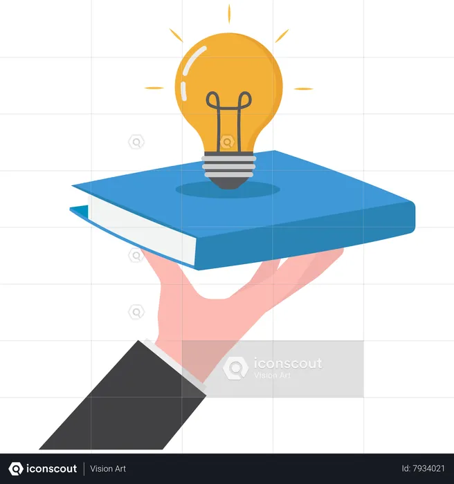 Young businessman holding idea book  Illustration