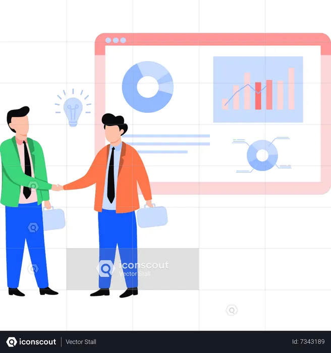 Young businessmen are doing business deal  Illustration