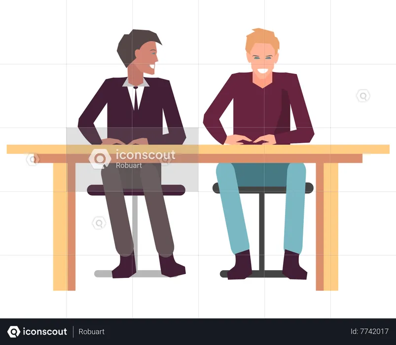 Young businessmen discussing about business project  Illustration