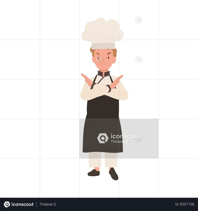 Young Chef Rejecting  Illustration