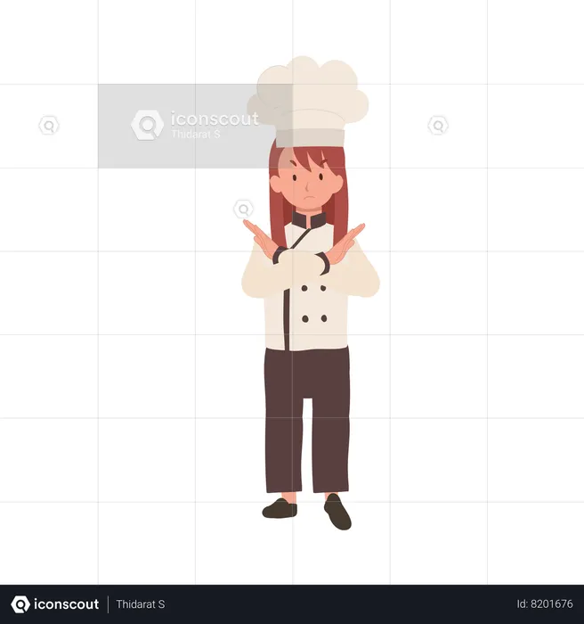 Young Chef Rejecting  Illustration