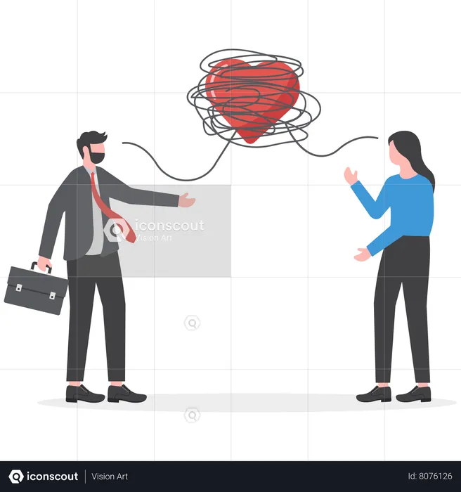 Young couple fighting with relationship problem  Illustration
