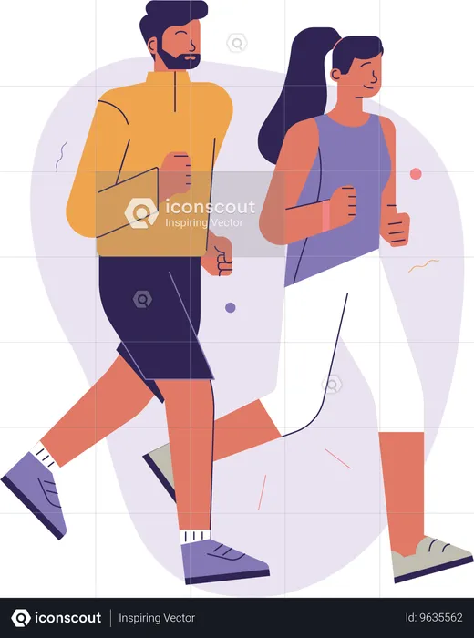 Young couple going for jogging  Illustration