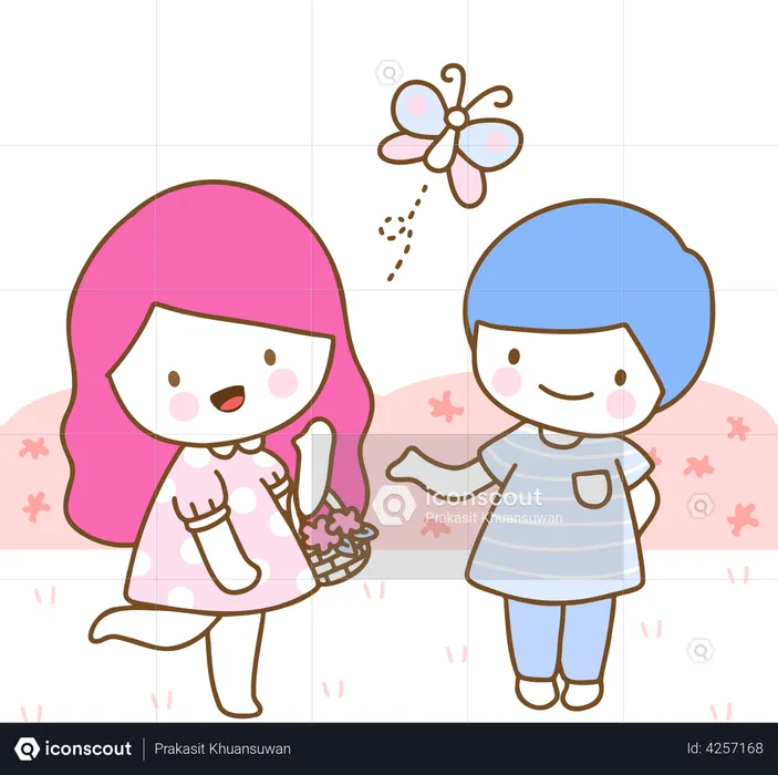 Young Couple On A Date  Illustration