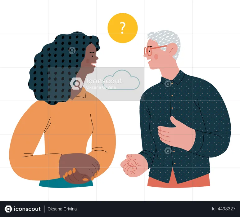 Young couple talking with each other  Illustration