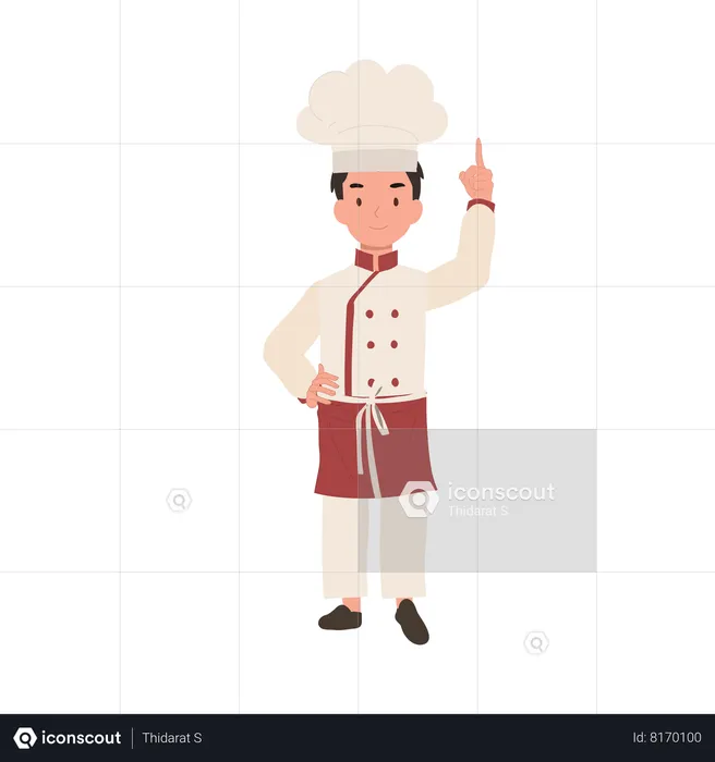 Young culinary mentor in chef hat  Illustration