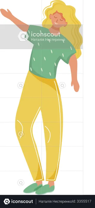 Young dancing woman  Illustration