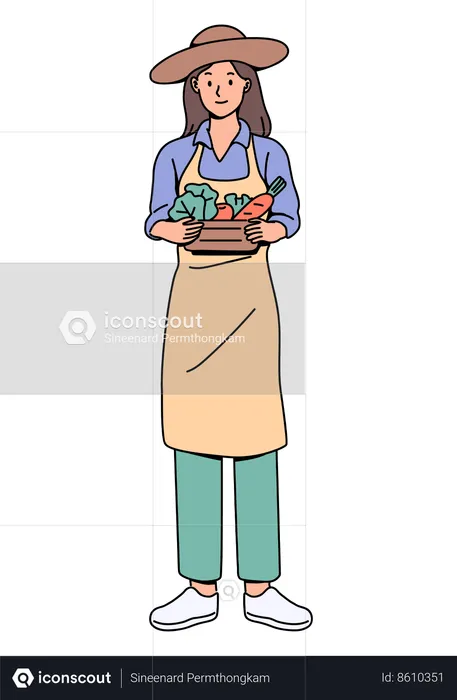 Young female gardener  Illustration