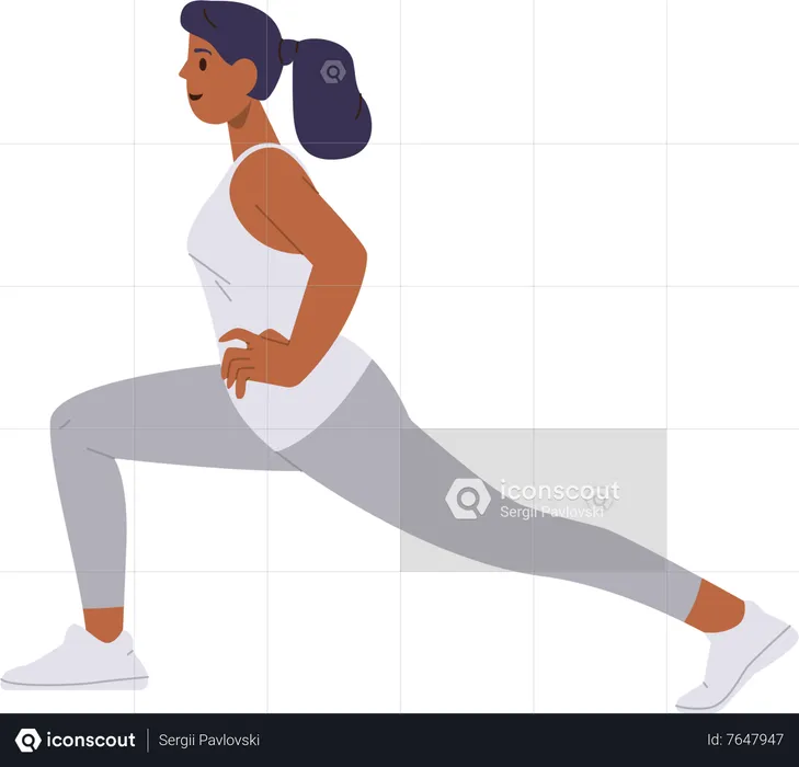 Young fitness woman doing yoga flexibility physical exercise  Illustration