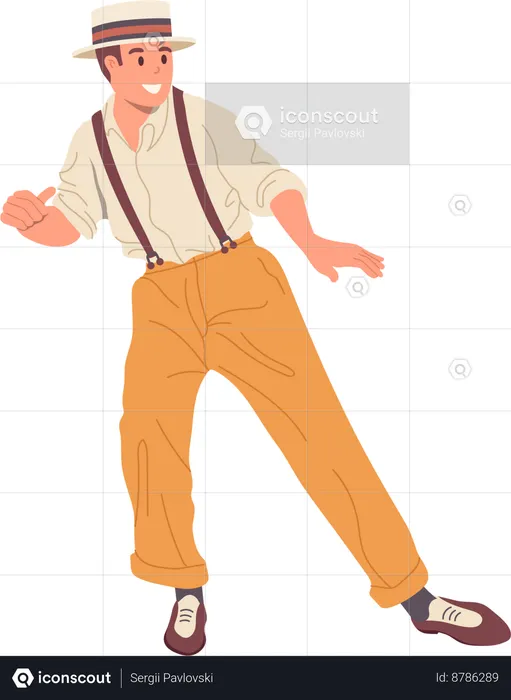 Young gentleman dancing  Illustration