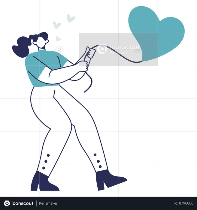 Young girl Catch Love  Illustration