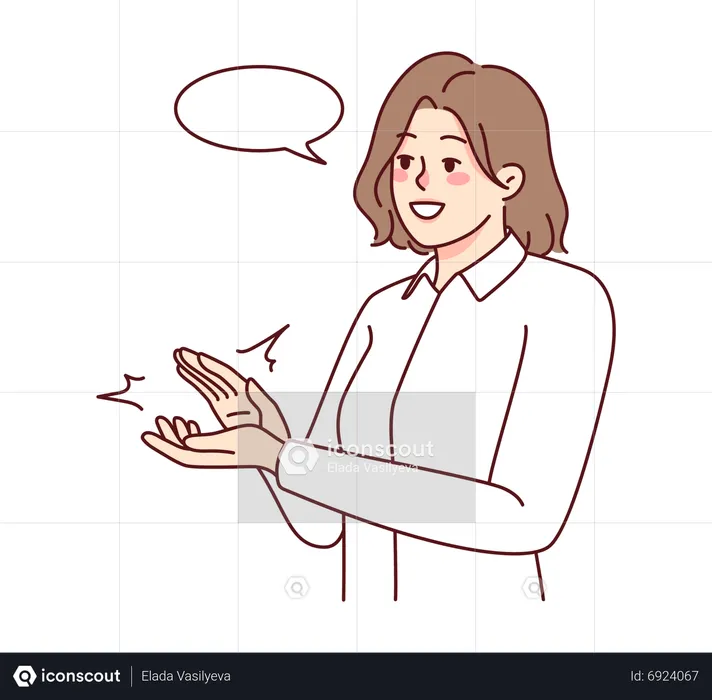 Young girl clapping  Illustration