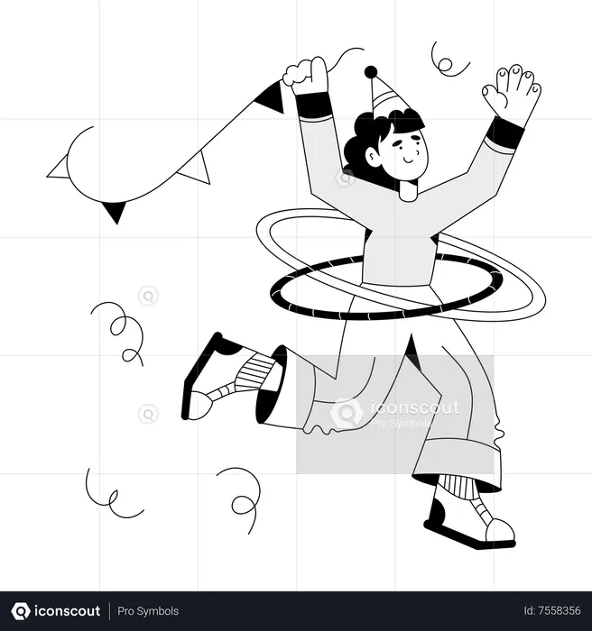 Young girl doing hoop dance  Illustration