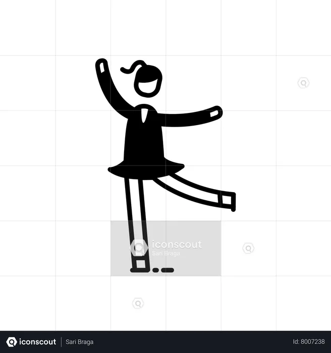 Young girl doing skating  Illustration