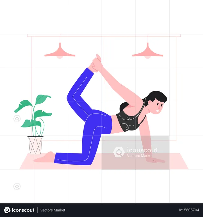 Young Girl doing stretching  Illustration