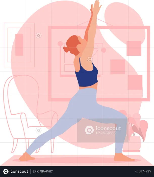 Young girl doing yoga  Illustration