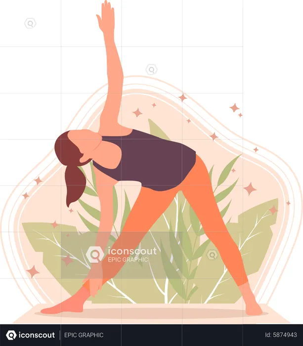 Young girl doing yoga  Illustration