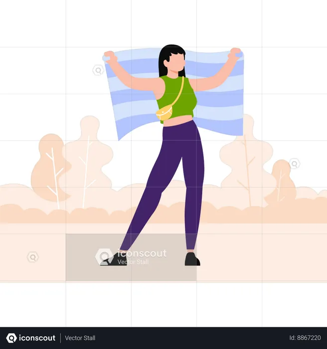 Young girl feeling proud and happy  Illustration