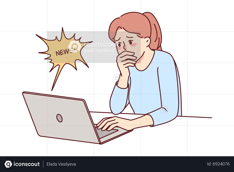 Young girl getting shocking news  Illustration