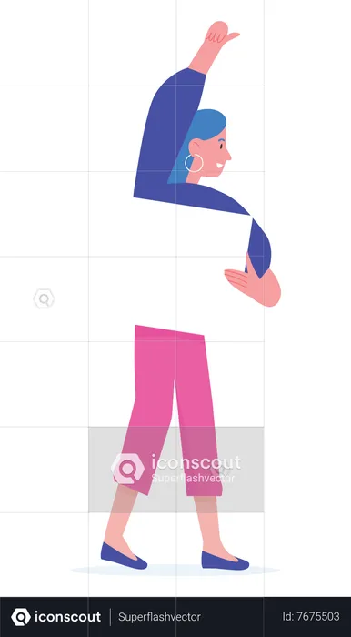 Young girl holding blank board  Illustration