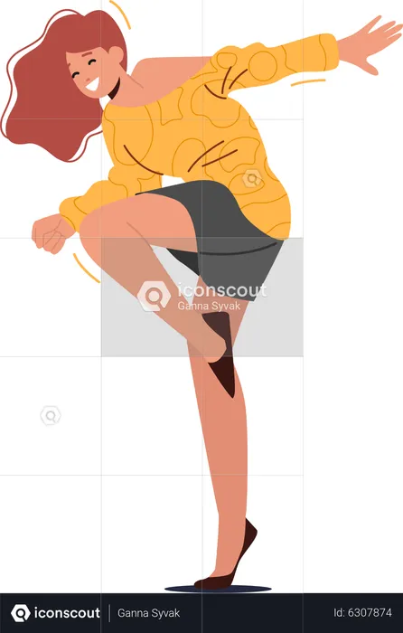 Young Girl in Night Club  Illustration