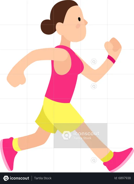 Young girl in sports wear running  Illustration