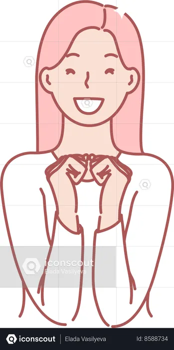 Young girl is smiling  Illustration