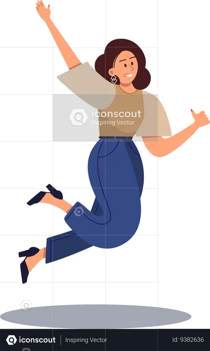 Young girl jumping  Illustration