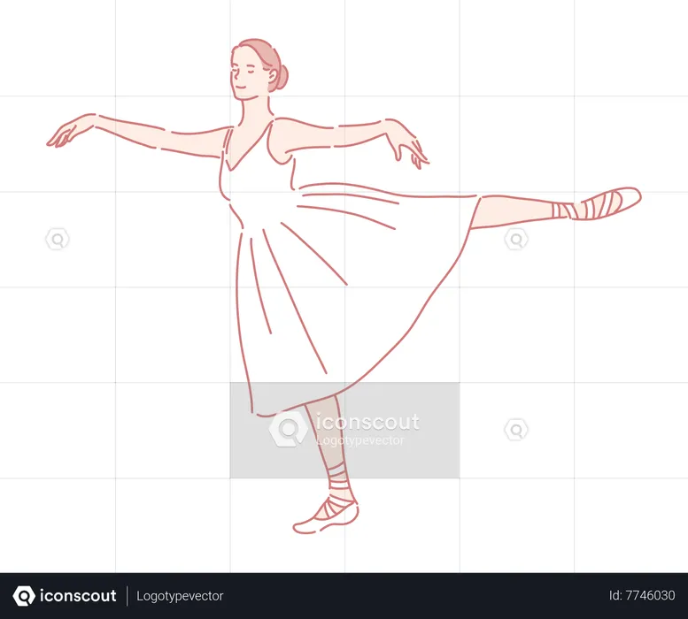 Young girl performing dance  Illustration