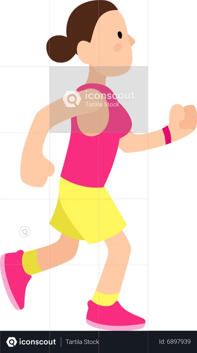 Young girl running  Illustration