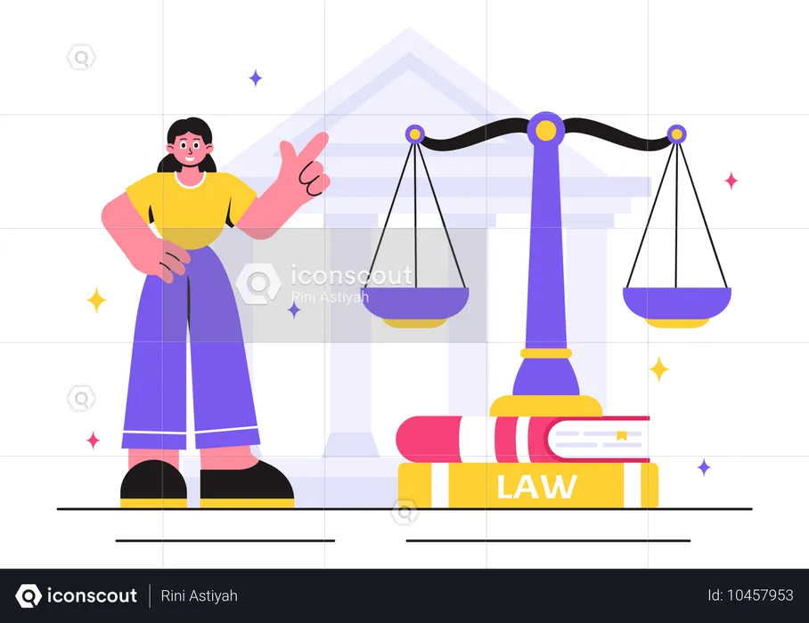 Young girl showing law  Illustration