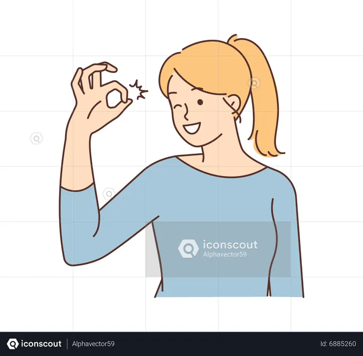 Young girl showing nice gesture  Illustration