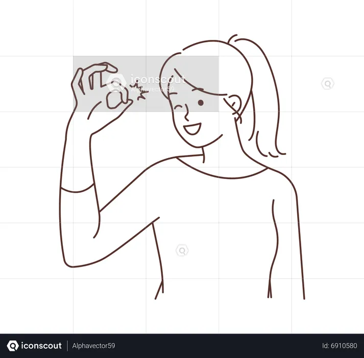 Young girl showing nice gesture  Illustration