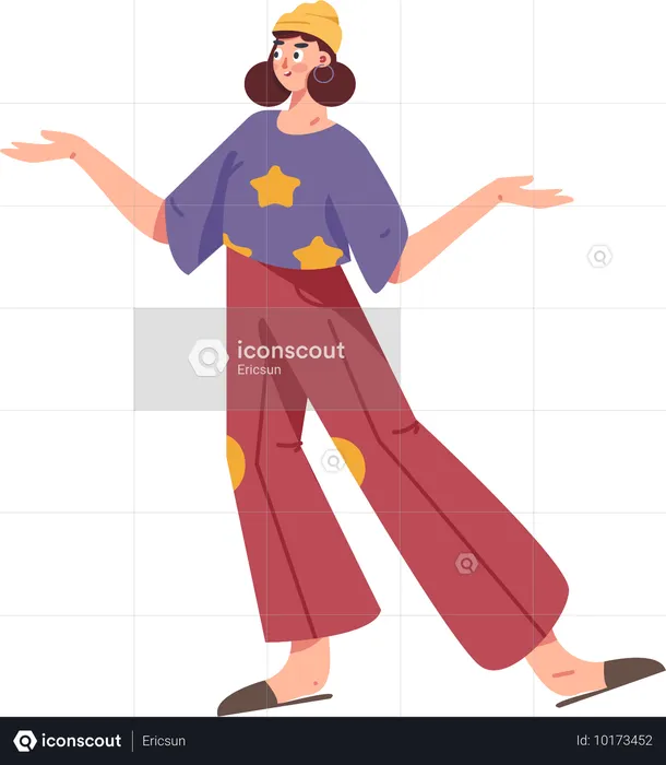 Young girl standing  Illustration