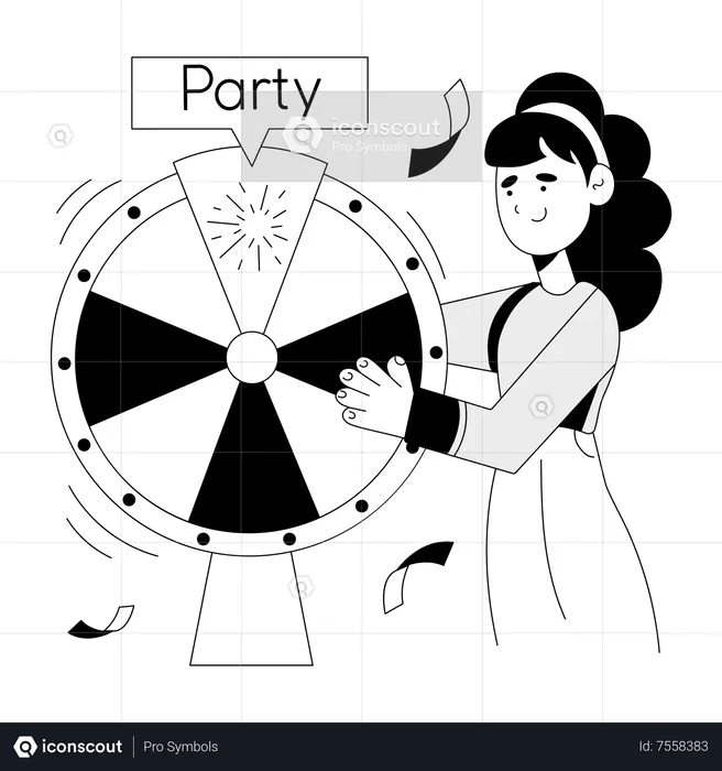 Young girl with spinning wheel  Illustration
