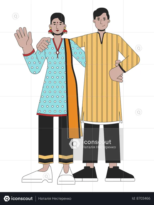 Young indian couple  Illustration