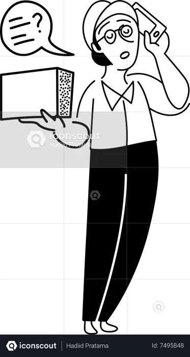 Young lady asking about delivery address on phone  Illustration