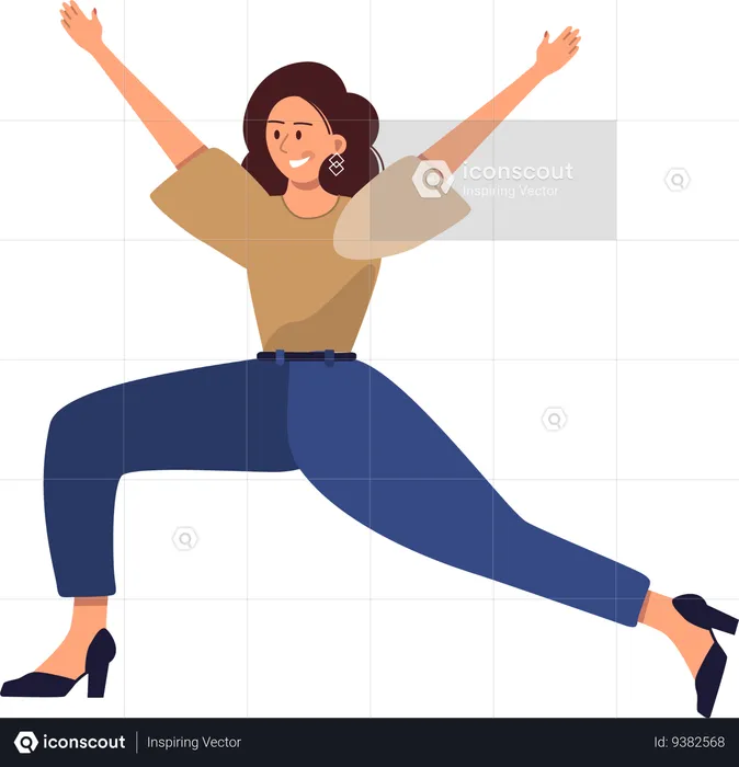 Young lady doing body stretching exercise  Illustration