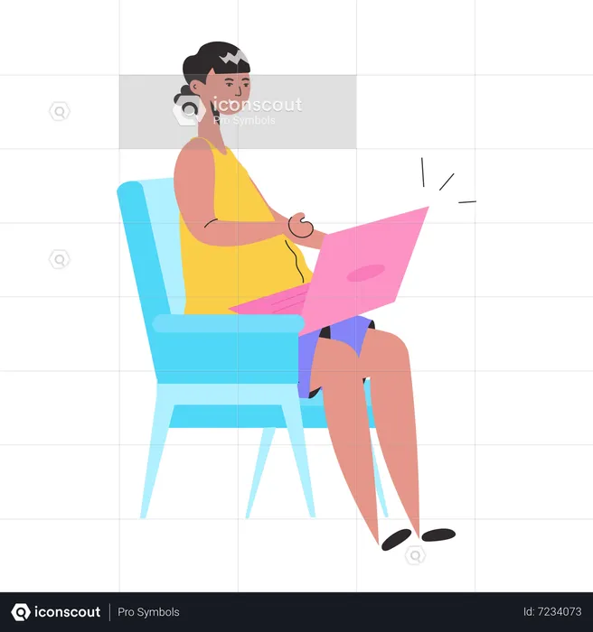 Young lady doing job at home  Illustration