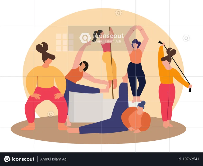 Young lady doing yoga  Illustration