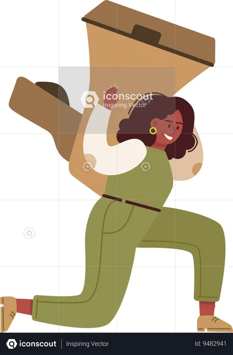 Young lady holding megaphone  Illustration