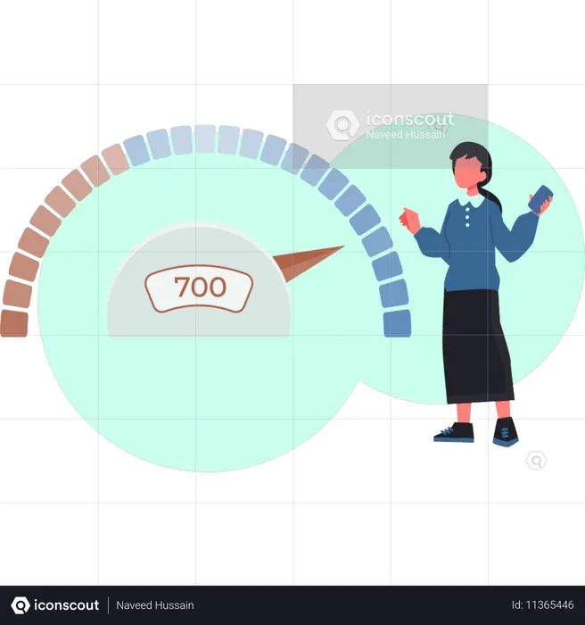 Young lady working about speed meter  Illustration
