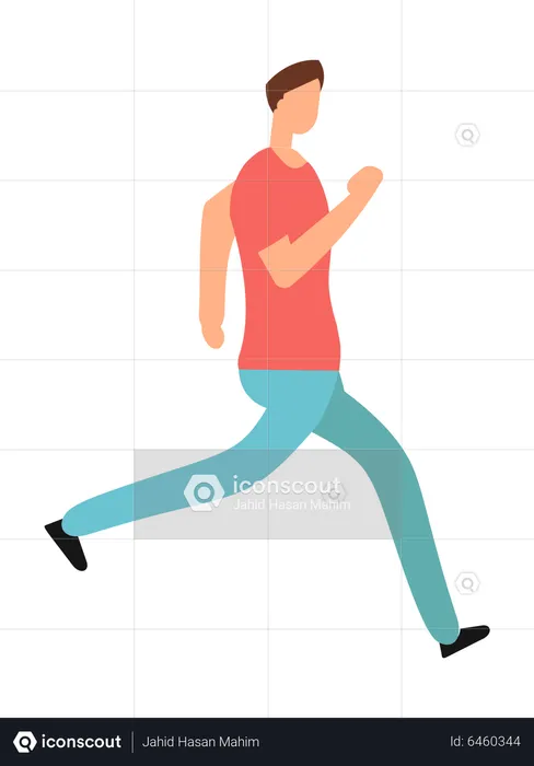 Young Male Jogging  Illustration